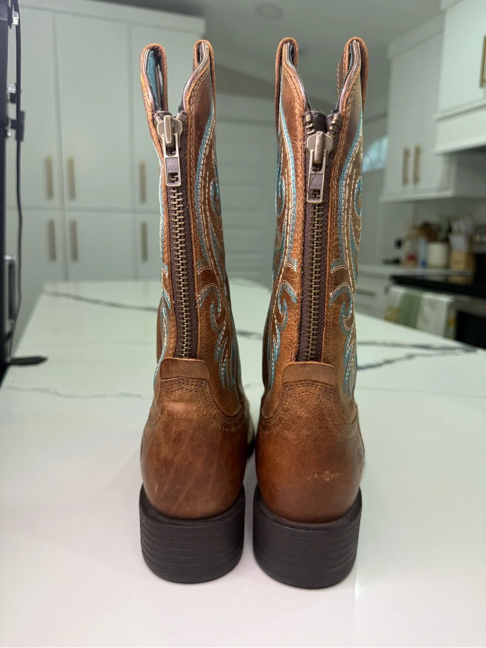 Ariat Women's Round Up Back Zip Western Boots 10044432 Desert Sand Size 7.5B